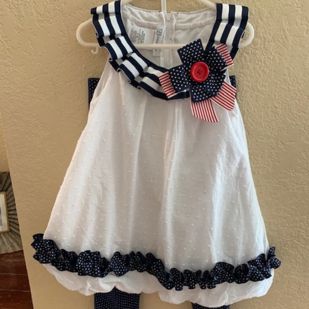 Red, White, and Blue Girls 2 Piece Outfit
